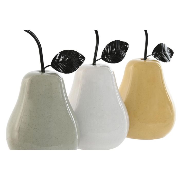 Figura Decorativa Home ESPRIT Blanco Verde Mostaza Moderno Pera 11 x 11 x 19 cm (3 Unidades) 2 Figura Decorativa Home ESPRIT Blanco Verde Mostaza Moderno Pera 11 x 11 x 19 cm (3 Unidades) 2