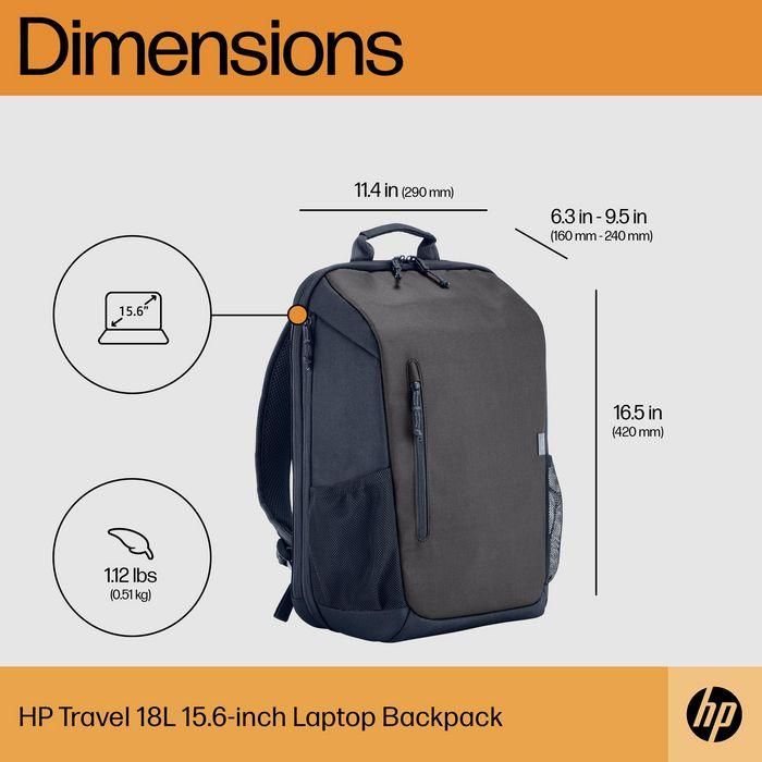 HP Mochila para Portátil de Viaje 18 Litros 15.6 Pulgadas Gris Acero. Diseño Espacioso, Elegante y Ampliable, con Bolsillos Seguros. 3 HP Mochila para Portátil de Viaje 18 Litros 15.6 Pulgadas Gris Acero. Diseño Espacioso, Elegante y Ampliable, con Bolsillos Seguros. 3
