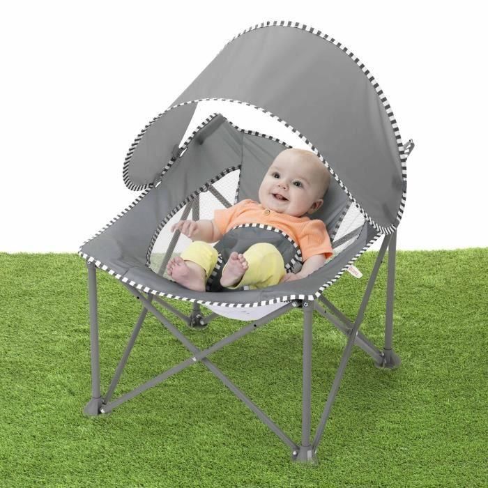 Hamaca plegable para bebé BRIGHT STARS Pop 'N Chill gris, con protección solar FPS +50 y bolsa de transporte incluida 5 Hamaca plegable para bebé BRIGHT STARS Pop 'N Chill gris, con protección solar FPS +50 y bolsa de transporte incluida 5
