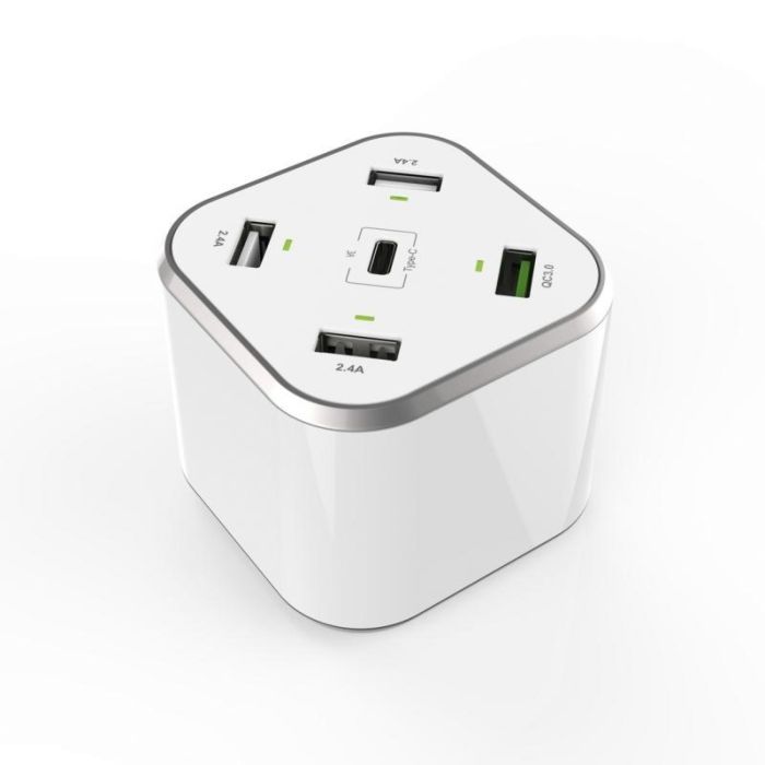 Aisens Cargador Usb 48 W 5 Puertos 3Xusb-A + 1Xusb-C + 1Xusbqc3.0 Blanco Aisens Cargador Usb 48 W 5 Puertos 3Xusb-A + 1Xusb-C + 1Xusbqc3.0 Blanco