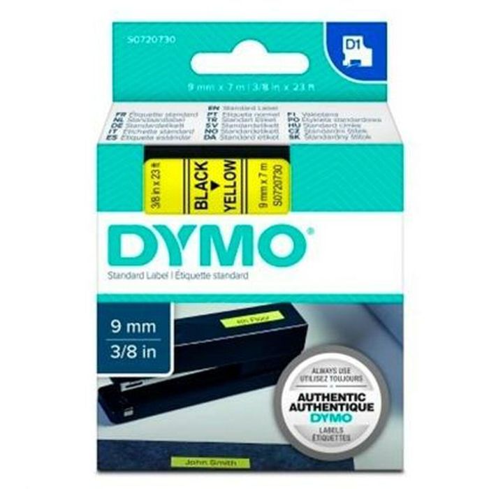 Cinta Laminada para Rotuladoras Dymo D1 40918 9 mm LabelManager™ Negro Amarillo (5 Unidades) 2 Cinta Laminada para Rotuladoras Dymo D1 40918 9 mm LabelManager™ Negro Amarillo (5 Unidades) 2