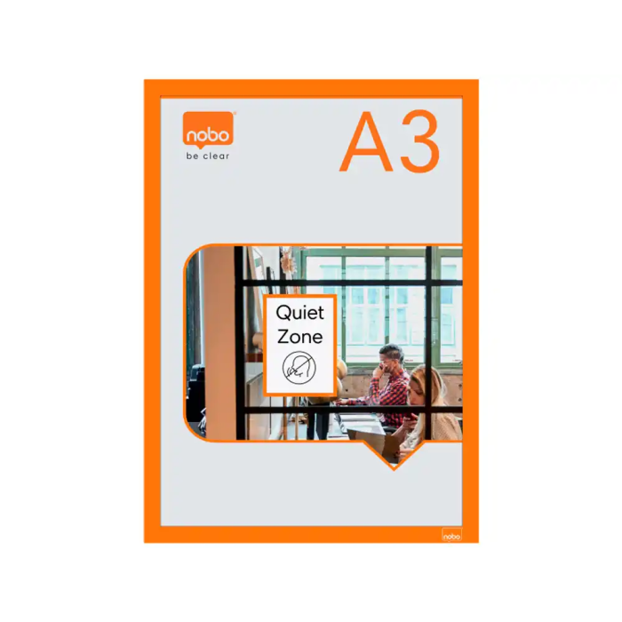 Nobo Marco Porta Anuncios Magnético Autoadhesivo DIN A3 Naranja Pack 2 Unidades 1