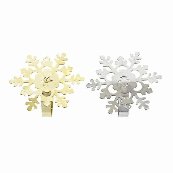 Servilletero Navidad Moderna DKD Home Decor Dorado Plateado 5 x 17 x 5 cm Set de 4 (2 Unidades) 3 Servilletero Navidad Moderna DKD Home Decor Dorado Plateado 5 x 17 x 5 cm Set de 4 (2 Unidades) 3