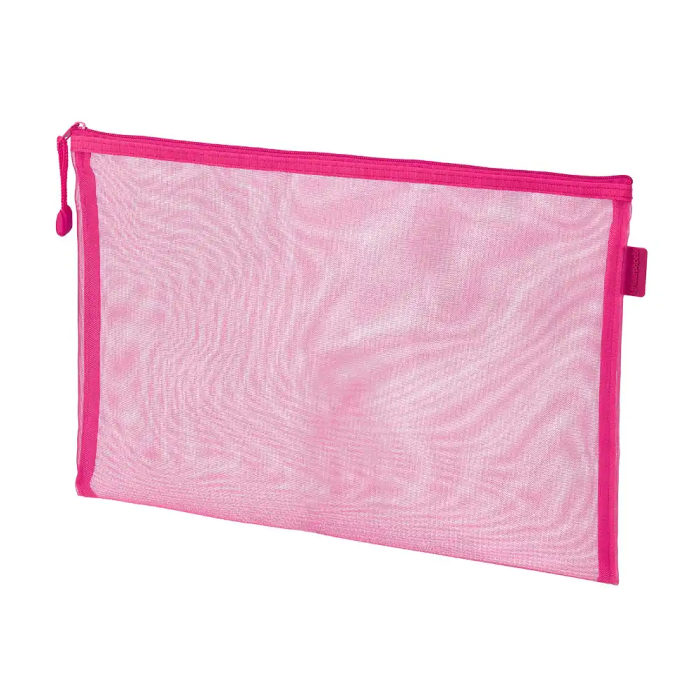 Liderpapel Bolsa zipper bag de poliéster transpirable multiusos tamaño DIN A4 color rosa 2 Liderpapel Bolsa zipper bag de poliéster transpirable multiusos tamaño DIN A4 color rosa 2