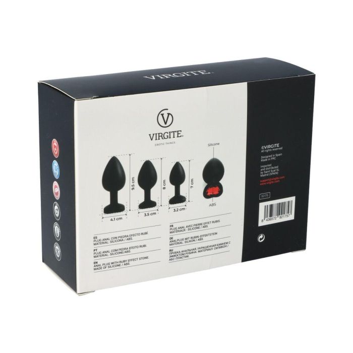 Plug Anal Virgite Negro Silicona Set 3 Piezas 2 Plug Anal Virgite Negro Silicona Set 3 Piezas 2