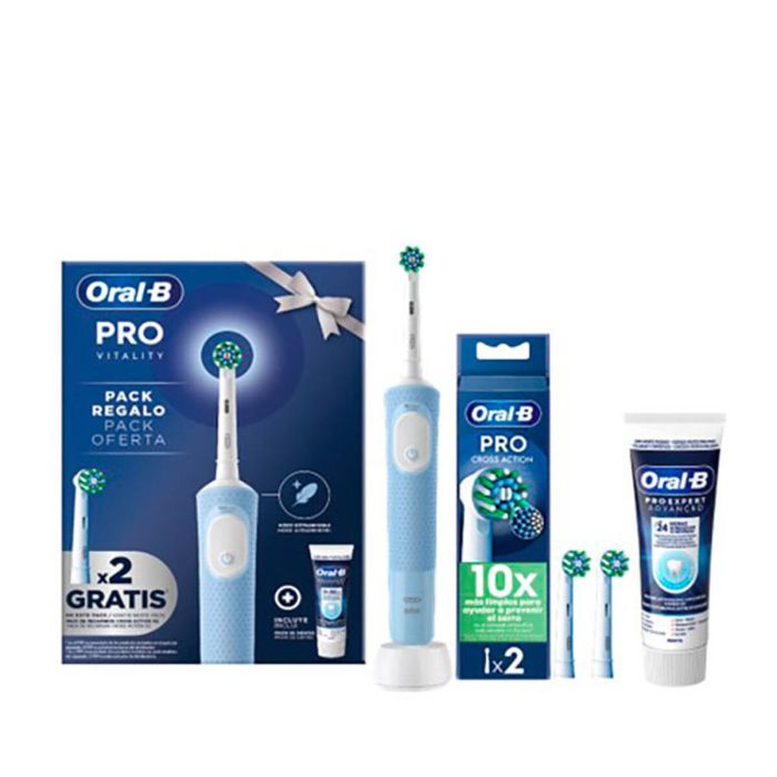 Cepillo electrico oral-b pro vitality + 2 recambios + pasta advance