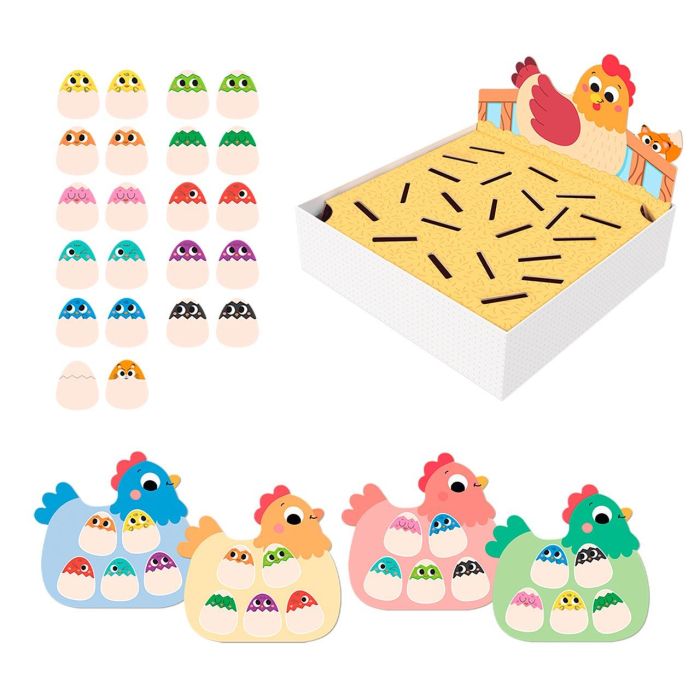 Goula Hidden Chicks 1110100759 - Juego de Mesa y Puzzle Memo para Niños +3 Años - Encuentra los Pollitos - Idioma: Español, Inglés, Francés, Alemán, Portugués 2