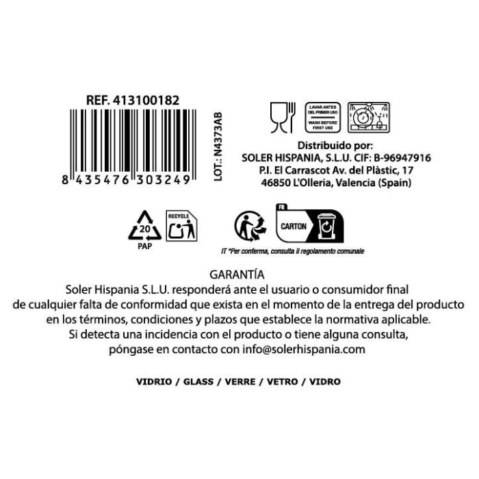 Vaso 500Cc "Auriss Sagra" Md (16 Unidades) 8 Vaso 500Cc "Auriss Sagra" Md (16 Unidades) 8