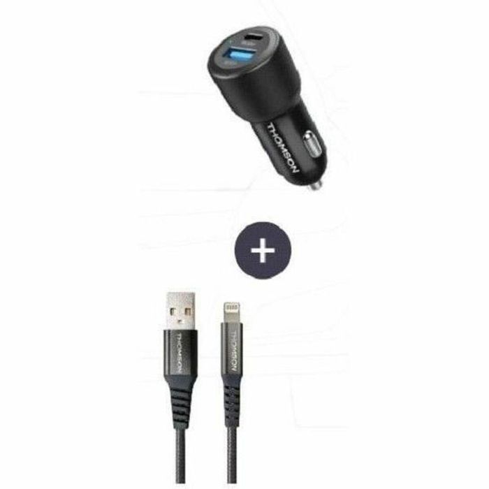 Thomson THO3513767400015 Pack Cargador de Coche 60W y Cable USB-A a L 3A