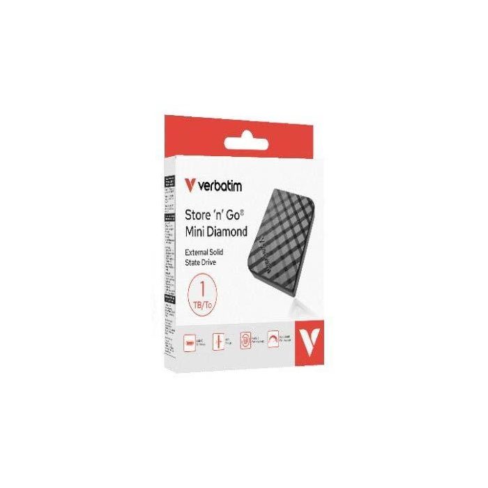 Verbatim Disco Duro Externo SSD Store 'N' Go Mini 1TB USB-C 3.2 Negro