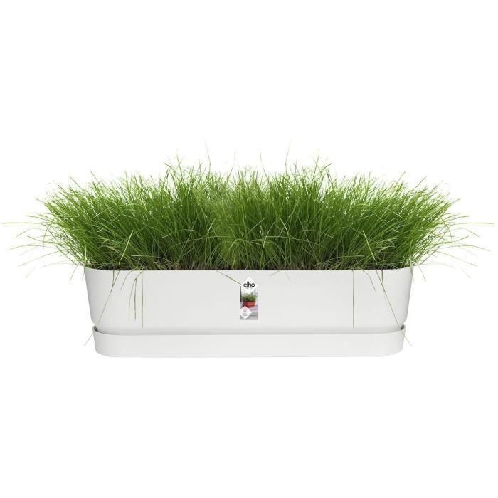 Elho ELH8711904357672 Plantera Ovalada Greenville de Plástico, 70 cm de Diámetro, Verde Hoja 2