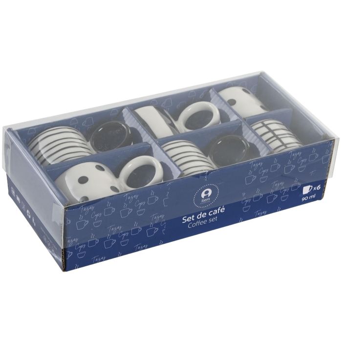 Cafe Glam DKD Home Decor Blanco Negro 12 x 7 x 25 cm Set de 6 4 Cafe Glam DKD Home Decor Blanco Negro 12 x 7 x 25 cm Set de 6 4