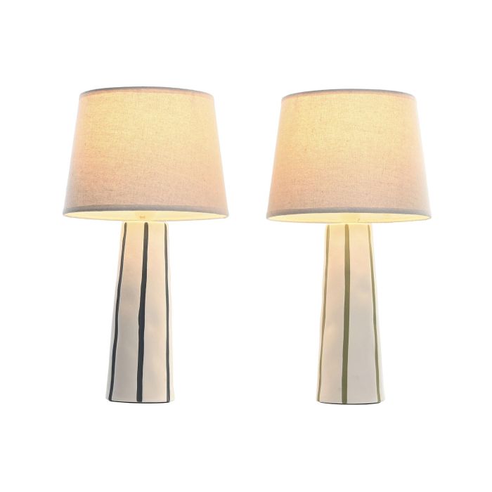 Lampara Sobremesa Urban DKD Home Decor Blanco Verde 25 x 45 x 25 cm (2 Unidades) 1 Lampara Sobremesa Urban DKD Home Decor Blanco Verde 25 x 45 x 25 cm (2 Unidades) 1