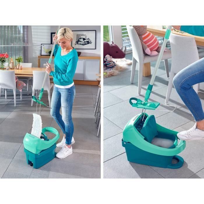 Leifheit PROFI: Conjunto de Limpieza con Cubo de Ruedas y Mopa Micro Duo de 42 cm 3