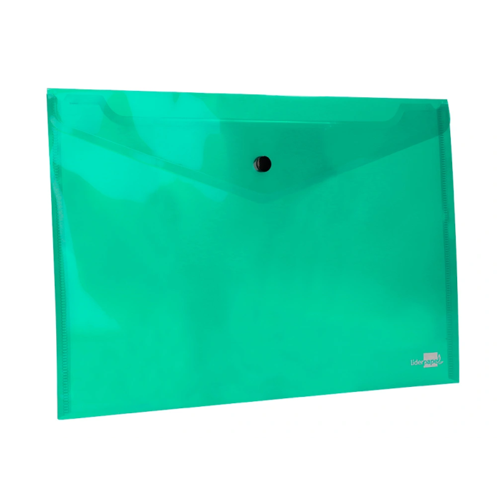 Liderpapel Carpeta Dossier Broche 34043 Polipropileno DIN A4 Verde Transparente Capacidad 50 Hojas 3