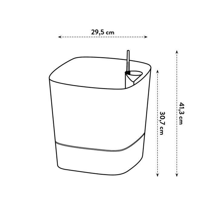 ELHO - Maceta - Greensense Aqua Care Square 30 - Cemento claro - Interior/exterior - Ø 29,5 x H 30,2 cm 3