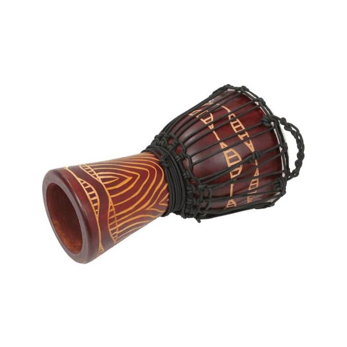 TANGA Djembe de 12" de Madera Rojiza con Parche Blanco