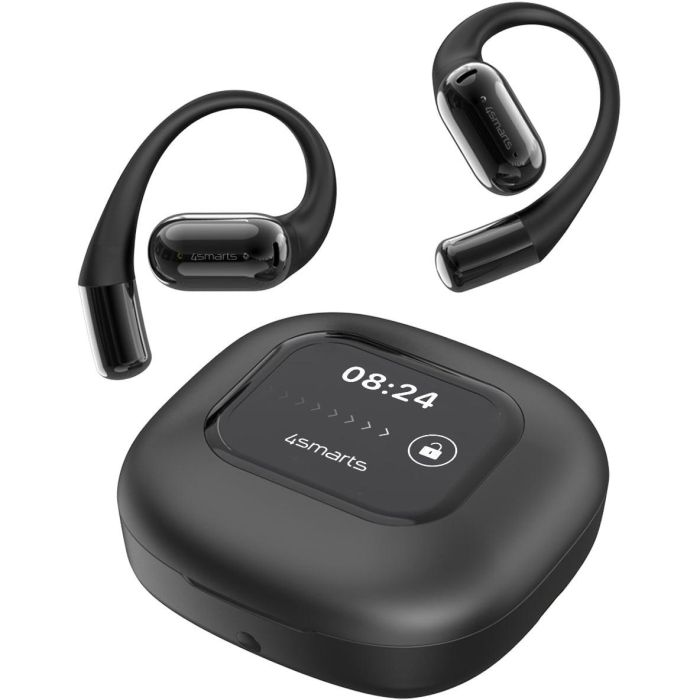 4smarts Auriculares Open-Ear Bluetooth SkyBuds AI Screen, negros