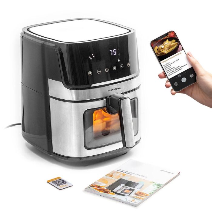 Freidora de Aire InnovaGoods Fryinn View 6500 Negro 1700 W 6,5 L Acero Inoxidable 4 Freidora de Aire InnovaGoods Fryinn View 6500 Negro 1700 W 6,5 L Acero Inoxidable 4