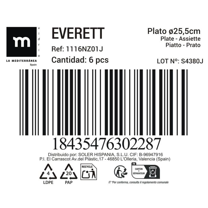 La Mediterranea Plato Llano 25.5 cm Opal Everett 1