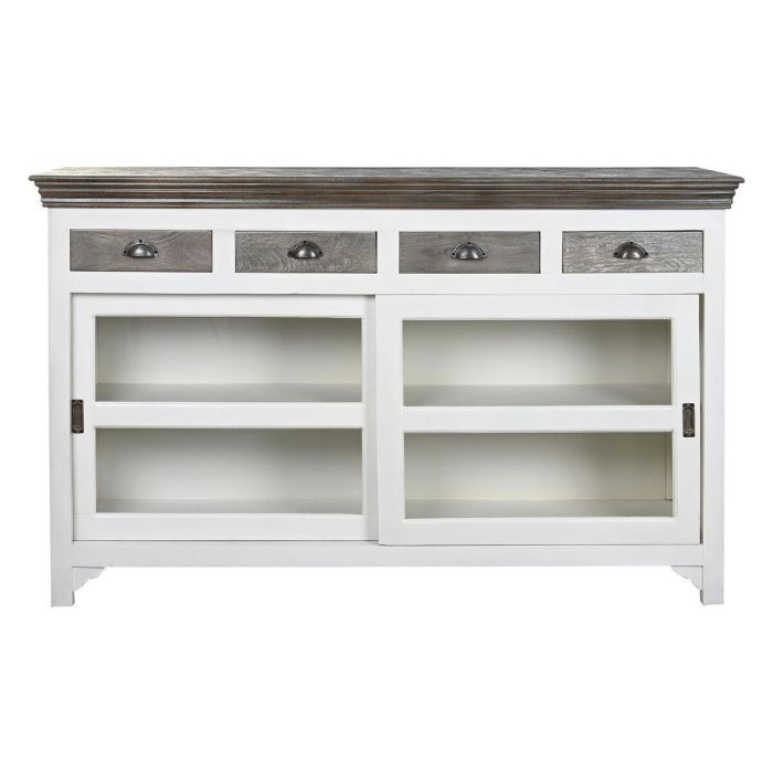 Aparador DKD Home Decor 165 x 45,7 x 105,4 cm Cristal Gris Blanco Marrón oscuro Madera de mango 2 Aparador DKD Home Decor 165 x 45,7 x 105,4 cm Cristal Gris Blanco Marrón oscuro Madera de mango 2
