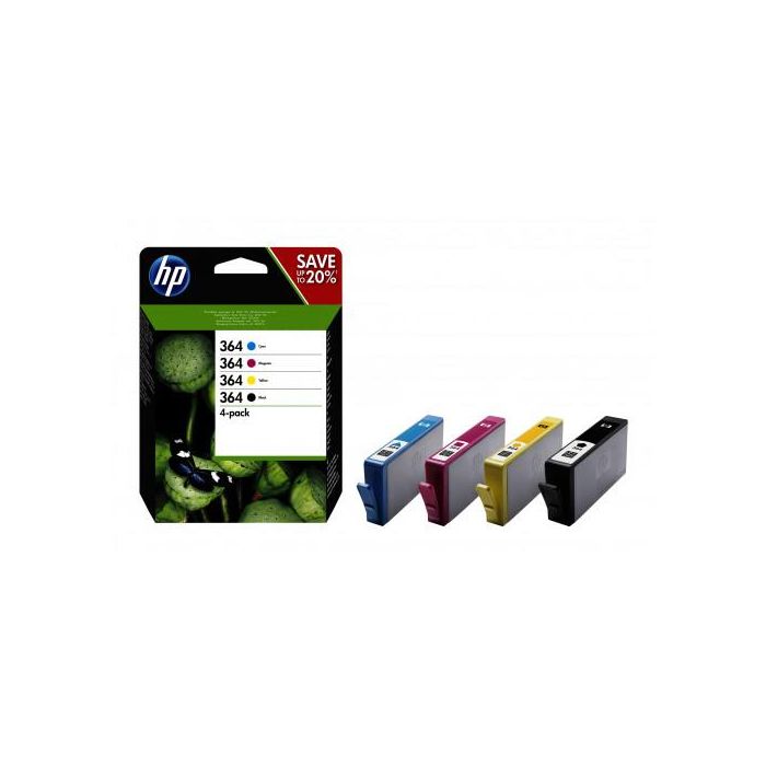 HP Tinta Cuatricolor BK/C/M/Y para Photosmart D5460 Pack 4 - Nº364