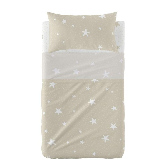 Juego de Sábanas HappyFriday Basic Kids Little star Beige Cuna de Bebé 2 Piezas Juego de Sábanas HappyFriday Basic Kids Little star Beige Cuna de Bebé 2 Piezas