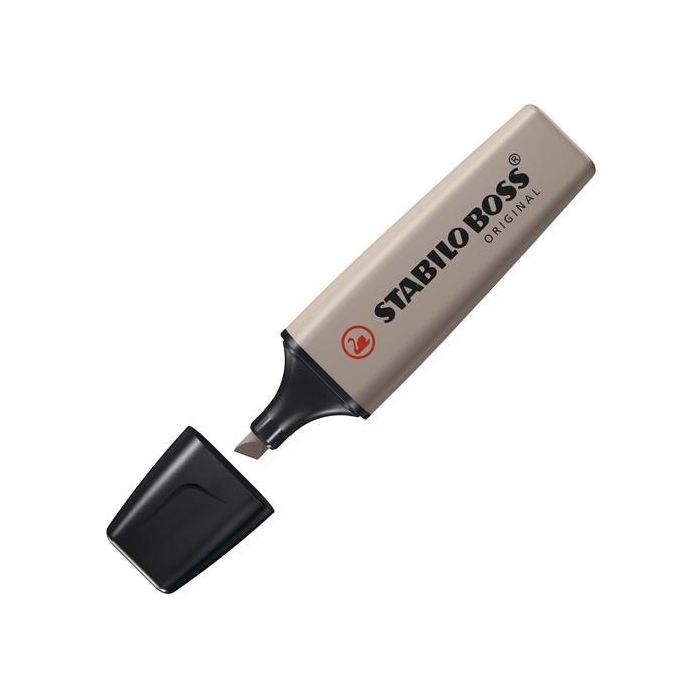Stabilo Marcador Boss Original Naturecolors Gris Cálido, 10 Unidades, Tecnología Antisecado, 2+5 mm, Tinta Base Acuosa (10 Unidades)