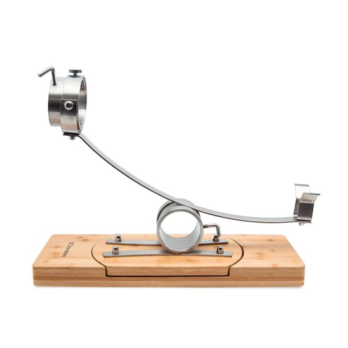 3 Claveles Jamonero basculante con base giratoria 360°, bloqueo automático y cabezal giratorio