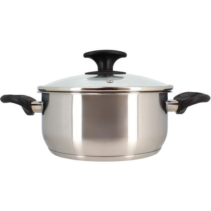 Horno holandés - MENASTYL - Primeros 20 cm - Acero inoxidable - Apto para todo tipo de fuegos, incluida inducción Horno holandés - MENASTYL - Primeros 20 cm - Acero inoxidable - Apto para todo tipo de fuegos, incluida inducción