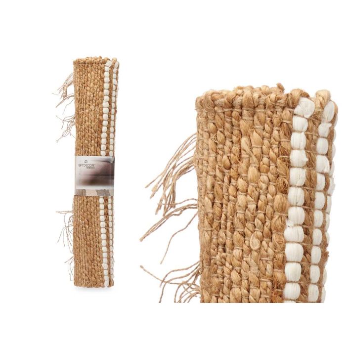 Alfombra Natural Blanca Rayas 60 X 90 Cm Giftdecor (12 Unidades) 2 Alfombra Natural Blanca Rayas 60 X 90 Cm Giftdecor (12 Unidades) 2