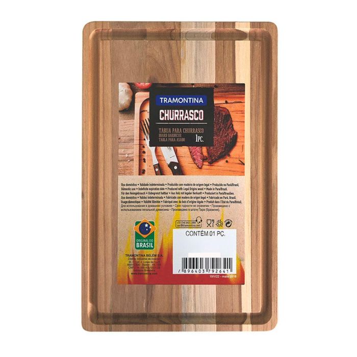 Tramontina Tabla de corte de madera de teca, acabado natural, 34 x 23,3 x 1,8 cm 0 Tramontina Tabla de corte de madera de teca, acabado natural, 34 x 23,3 x 1,8 cm 0