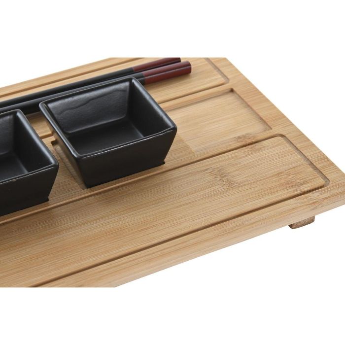 Set de Sushi DKD Home Decor Natural Negro Bambú Gres Oriental 1 Set de Sushi DKD Home Decor Natural Negro Bambú Gres Oriental 1
