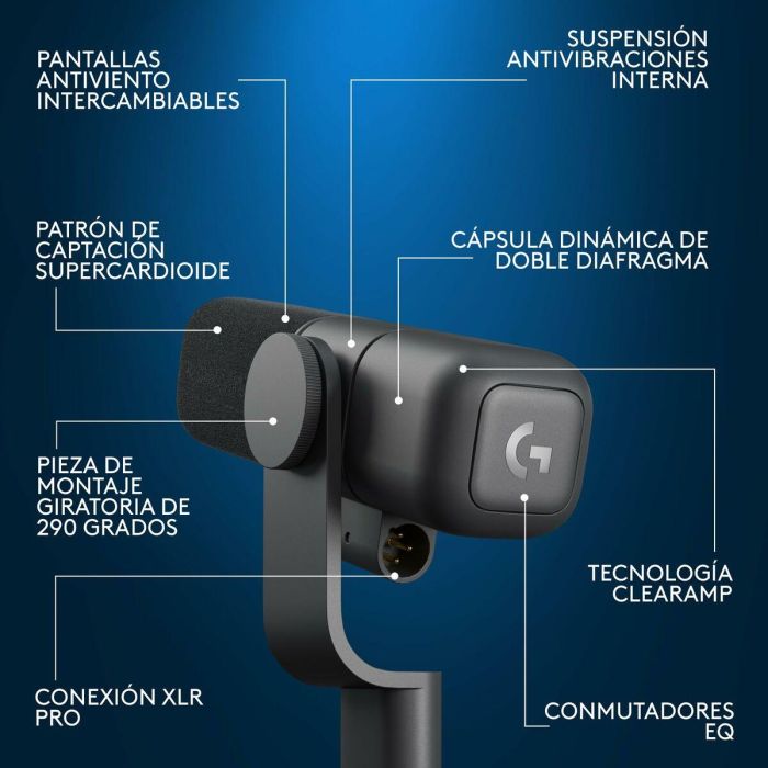 Micrófono Logitech 988-000565 Negro 1 Micrófono Logitech 988-000565 Negro 1