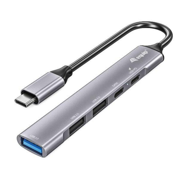 EQUIP HUB USB-C 3.2 LIFE 2 PUERTOS USB 2.0 1 PUERTO USB 3.0 1 PUERTO USB-C + 1 PUERTO USB C PD 100W CARCASA DE ALUMINIO
