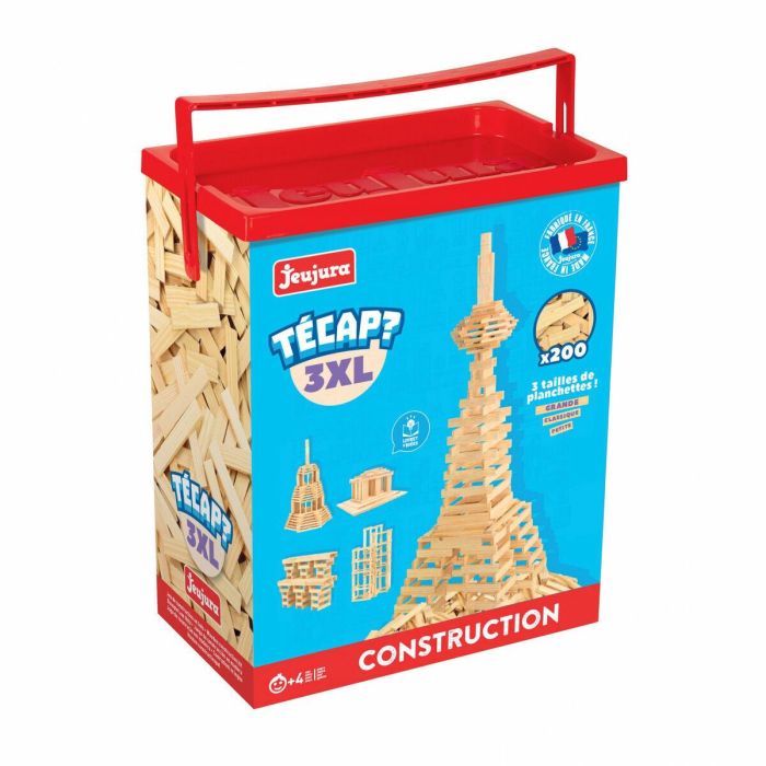 Jeujura 3XL 200 tablas de madera - Juego de equilibrio y construcción natural para niños a partir de 4 años 1