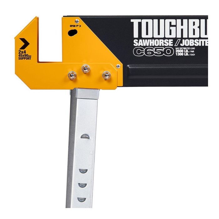 Toughbuilt Tb-c650-2 Pack 2 unid. Caballete mesa de trabajo, estructura 100% acero, capacidad 1180kg 1 Toughbuilt Tb-c650-2 Pack 2 unid. Caballete mesa de trabajo, estructura 100% acero, capacidad 1180kg 1