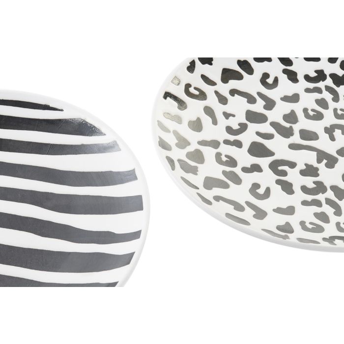 DKD Home Decor Plato Urban de Gres, Color Negro y Blanco, 20x20 cm. Apto para Microondas y Lavavajillas. Pack de 12 Platos 2 DKD Home Decor Plato Urban de Gres, Color Negro y Blanco, 20x20 cm. Apto para Microondas y Lavavajillas. Pack de 12 Platos 2