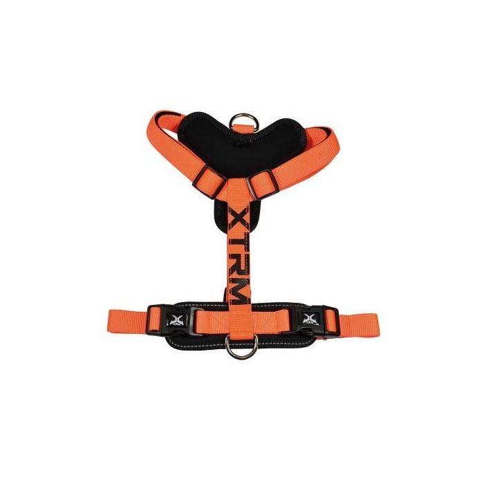 Nayeco Arnés X-Trm Cronos Perro Uso Diario Doble Sujeción 5 Puntos Ajustables Acolchado Reflectante Naranja 35-60 cm x 1,5 cm