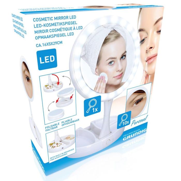 Espejo led con aumento plegable 16 x 16 x 29 cm 2 Espejo led con aumento plegable 16 x 16 x 29 cm 2