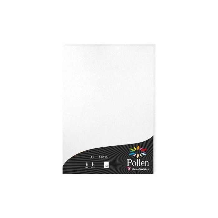 Papel Clairefontaine Pollen A4 120G 50H Blanco Metalizado