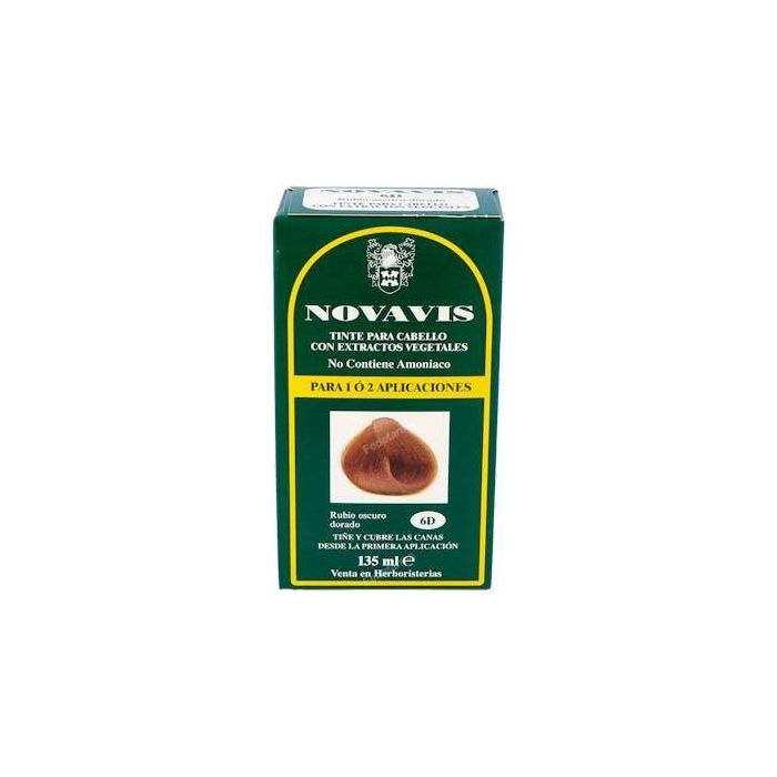 Novavis 6D Tinte para cabello Rubio Oscuro Dorado 135ml sin amoníaco con extractos vegetales
