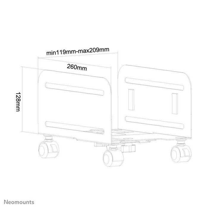 Neomounts CPU-M100Black - Soporte Móvil Ajustable para CPU y Torres PC, Instalación Vertical, Ancho 12-21 cm, con Ruedas Bloqueables - Negro 10