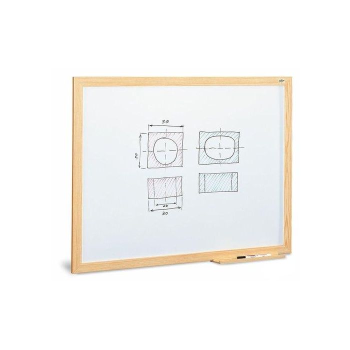 Pizarra Blanca Faibo Estratificada Marco Fibra 70X95 Cm