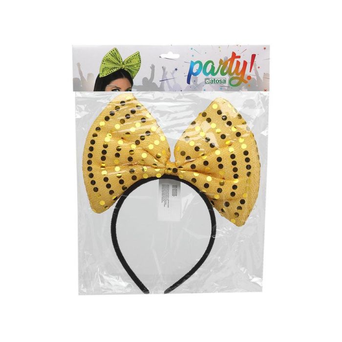 Diadema de Lazo Grande Amarillo con Lentejuelas - Accesorio para Disfraces, Carnaval y Fotos Divertidas 1 Diadema de Lazo Grande Amarillo con Lentejuelas - Accesorio para Disfraces, Carnaval y Fotos Divertidas 1