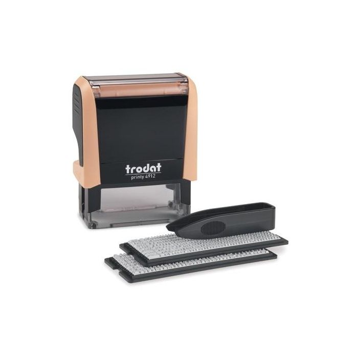 Trodat 4912 Sello Autoentintado de Texto/Fecha Typomatic Printy 4.0, Huella 17x46mm, Color Negro/Crema