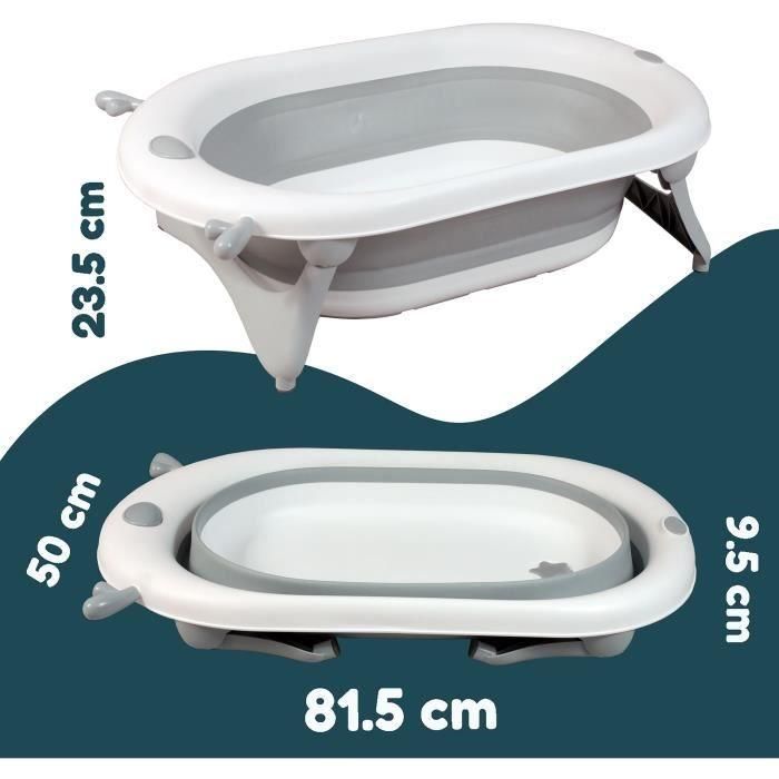 Bañera plegable - 23x80x49 cm - Gris blanco - LOOPING 4 Bañera plegable - 23x80x49 cm - Gris blanco - LOOPING 4