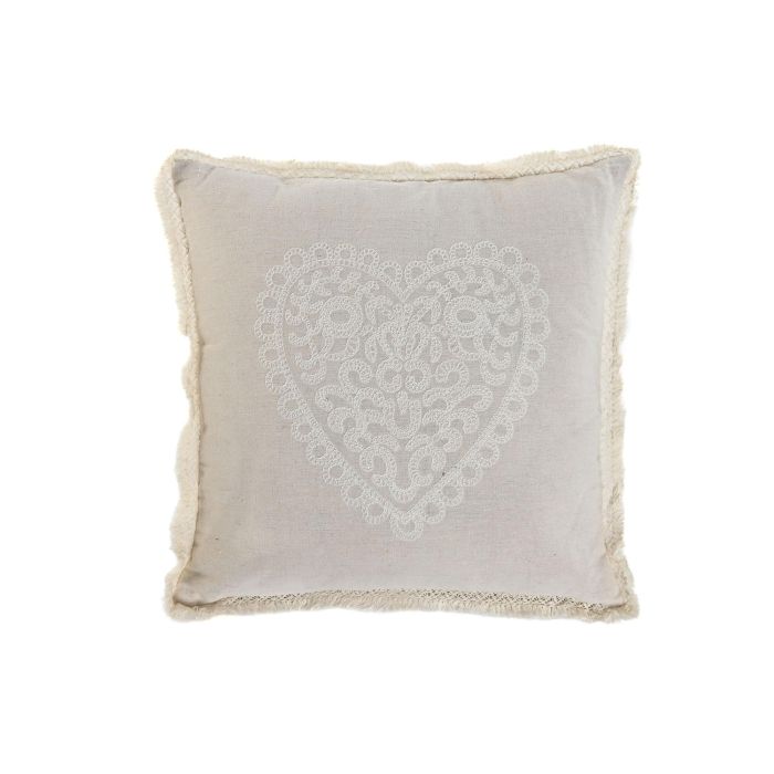 Cojin Romantico DKD Home Decor Crudo 45 x 45 cm (2 Unidades)