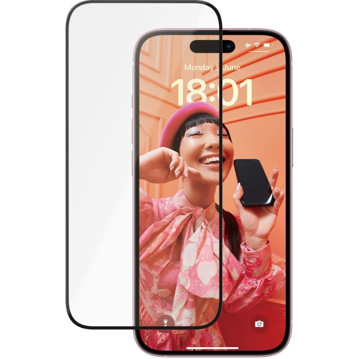 PanzerGlass EA Protección de Cerámica Ultra-Wide Fit para iPhone 15, Resistente a Rayones y Golpes, Fácil Aplicación