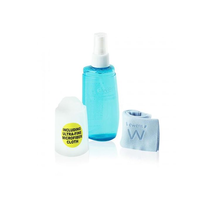 EWENT EW5671_R1 Kit de Limpieza para Pantallas LCD/LED/Plasma, Fibra Óptica y Plásticos - Incluye Paño Microfibra y Líquido Antiestático 200 ml 1